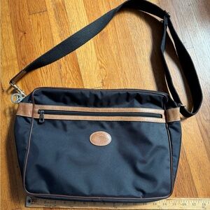 Longchamp Le Pliage Large Messenger Bag Black Brown